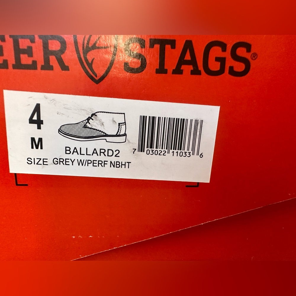 Deer Stags Boys Size 4 Gray Ballard 2‎ Chukka NWT - Picture 5 of 6
